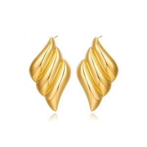 Cercei aurii - din otel inoxidabil - suflati cu aur 18k - delicati - Kara C2 imagine