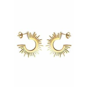 Cercei aurii - din otel inoxidabil - suflati cu aur 18k - forma de soare - Kanny C2 imagine