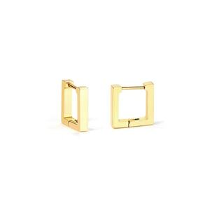 Cercei aurii - din otel inoxidabil - suflati cu aur 18k - delicati - forma patrata - Kanerva C2 imagine