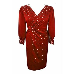 Rochie midi cu perle AMINA - Rosu imagine