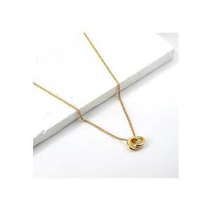 Colier auriu - din otel inoxidabil - suflat cu aur 18k - cu cerculete imbinate - Eternity C1 imagine