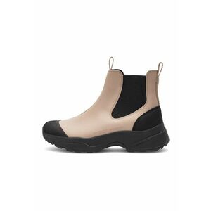 Ghete impermeabile de piele ecologica - Negru/Maro taupe deschis imagine