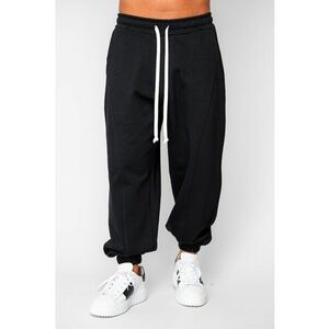 Pantaloni lung Baggy din 100% Bumbac - 400gr/mp Premium Edition Black 20196 - Negru imagine