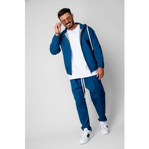 Set Camden din denim elastic Hanorac si Pantalon Lung drept Premium Dark Blue 19988 - Albastru inchis imagine