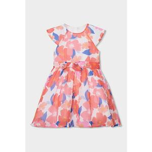 Rochie de sifon cu model floral - Rosu stins/Roz pal/Albastru imagine