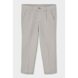 Pantaloni chino din amestec de in - Gri imagine