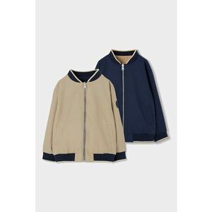 Jacheta bomber reversibila cu fermoar - Albastru ultramarin/Bej imagine