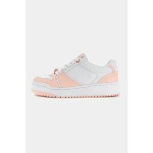 Pantofi sport din piele ecologica cu logo - Roz somon/Alb optic imagine