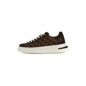 Pantofi sport wedge cu garnituri din piele - Maro inchis imagine