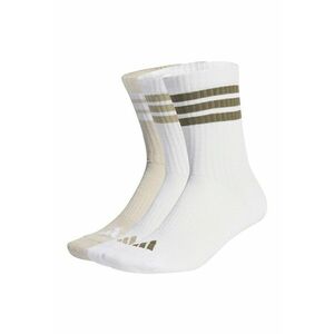 Set de sosete lungi unisex cu striatii - 3 perechi - Alb/Bej/Verde masliniu imagine