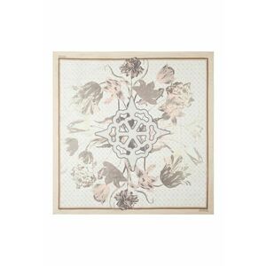 Esarfa cu model floral - Alb/Maro deschis imagine