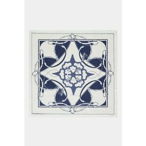 Esarfa cu design grafic Jcord - Alb murdar/Bleumarin imagine