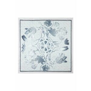 Esarfa cu model floral - Negru/Alb murdar imagine