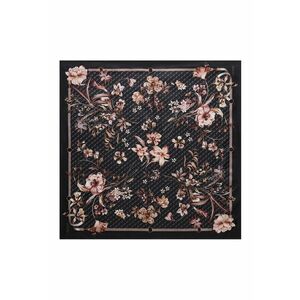 Esarfa cu model floral - Negru/Roz imagine