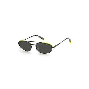 Ochelari de soare ovali unisex polarizati - Negru/Verde lime imagine