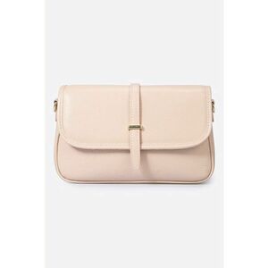 Geanta crossbody de piele cu aspect texturat - Roz pal imagine