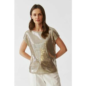 Bluza cu maneci scurte si paiete - Auriu imagine
