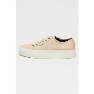 Pantofi sport textili flatform - Piersica/Alb murdar imagine