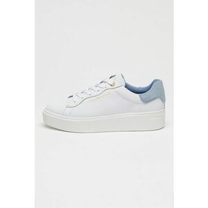 Pantofi sport flatform de piele cu logo - Albastru prafuit/Alb optic imagine