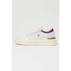 Pantofi sport flatform de piele lucioasa - Auriu/Visiniu/Alb optic imagine