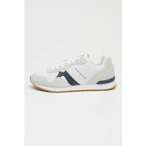 Pantofi sport low-cut Runner Icon cu straturi exterioare din piele intoarsa - Maro taupe deschis/Alb optic/Bleumarin imagine
