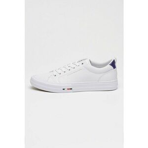 Pantofi sport Harlem de piele cu logo lateral - Alb optic/Bleumarin imagine