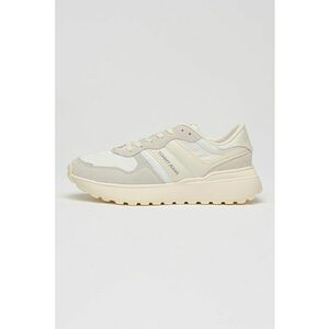 Pantofi sport cu insertii de piele intoarsa - Maro taupe deschis/Crem imagine