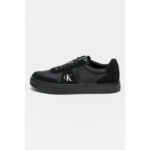 Pantofi sport low-cut cu garnituri de piele intoarsa - Negru/Alb optic imagine
