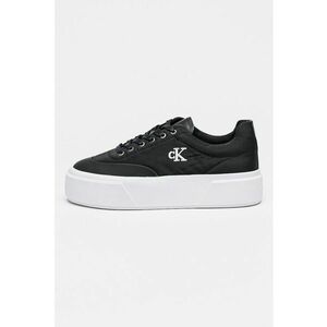 Pantofi sport flatform cu logo brodat - Negru/Alb optic imagine