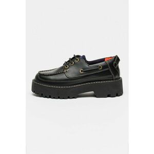 Pantofi boat de piele Archive - Negru imagine