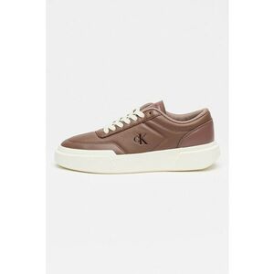 Pantofi sport de piele cu talpa plata - Caramel/Alb murdar imagine