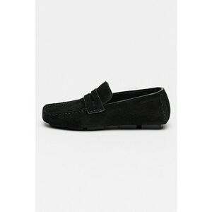Pantofi loafer de piele intoarsa cu varf patrat' - Negru imagine