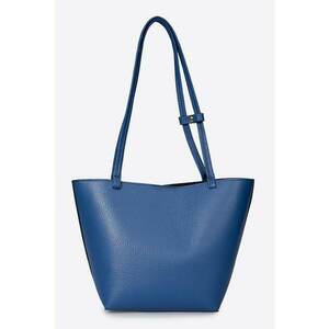 Geanta shopper din piele granulata - Albastru royal imagine
