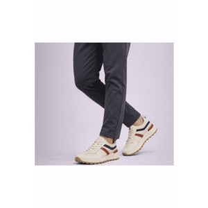Pantofi sport din piele cu detalii contrastante - Alb imagine