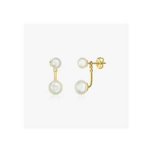 Cercei din argint Golden Duo - Perle naturale imagine