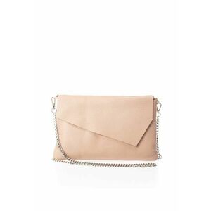Geanta crossbody din piele cu bareta din lant - Roz deschis imagine