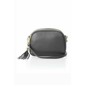 Geanta crossbody din piele cu bareta detasabila - Negru stins imagine