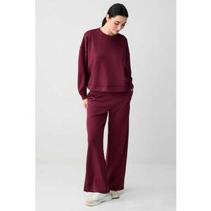 Pantaloni de trening din amestec de modal cu slituri la terminatie - Rosu inchis imagine