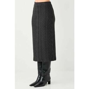Fusta midi cambrata - Negru imagine