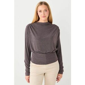 Bluza cu detalii drapate - Maro inchis imagine