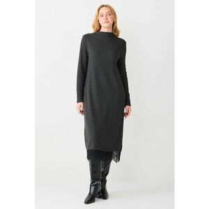 Rochie midi cu croiala dreapta - Gri antracit imagine