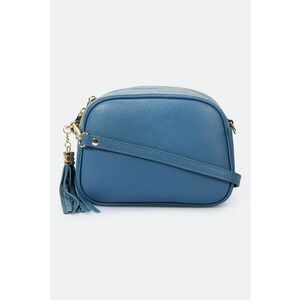 Geanta crossbody din piele cu bareta detasabila - Albastru deschis imagine