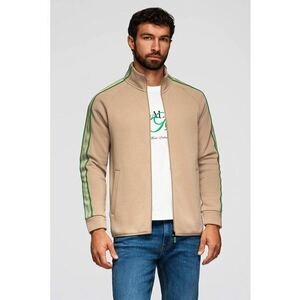 Bluza de trening cu fermoar si buzunare laterale - Bej imagine