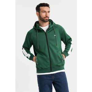 Hanorac cu fermoar si buzunare laterale - Verde aquamarin imagine