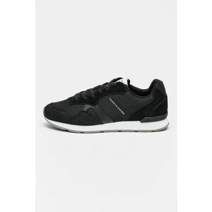 Pantofi sport low-cut Runner Icon cu straturi exterioare din piele intoarsa - Negru/Alb optic imagine