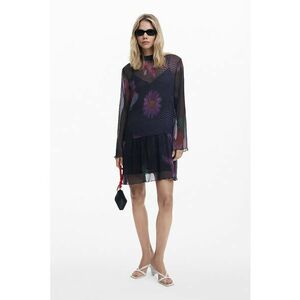 Rochie mini cu imprimeu - Negru imagine