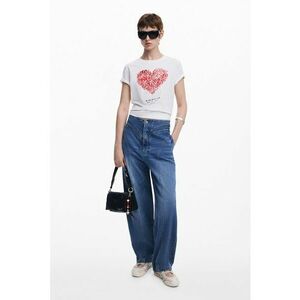 Tricou din bumbac cu imprimeu - Alb imagine