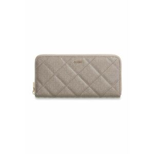 Portofel de piele ecologica cu monograma Libby - Maro taupe deschis imagine