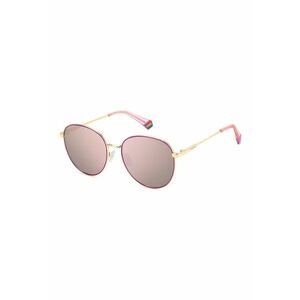 Ochelari de soare rotunzi unisex polarizati - 46745 - Auriu/Fucsia imagine