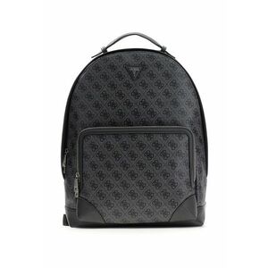 Rucsac cu buzunar frontal cu fermoar si model monograma Milano - Negru/Gri antracit imagine
